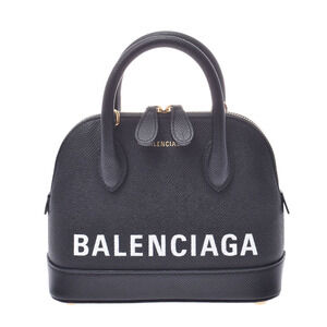BALENCIAGA Ville Top Handle Bag Black Leather